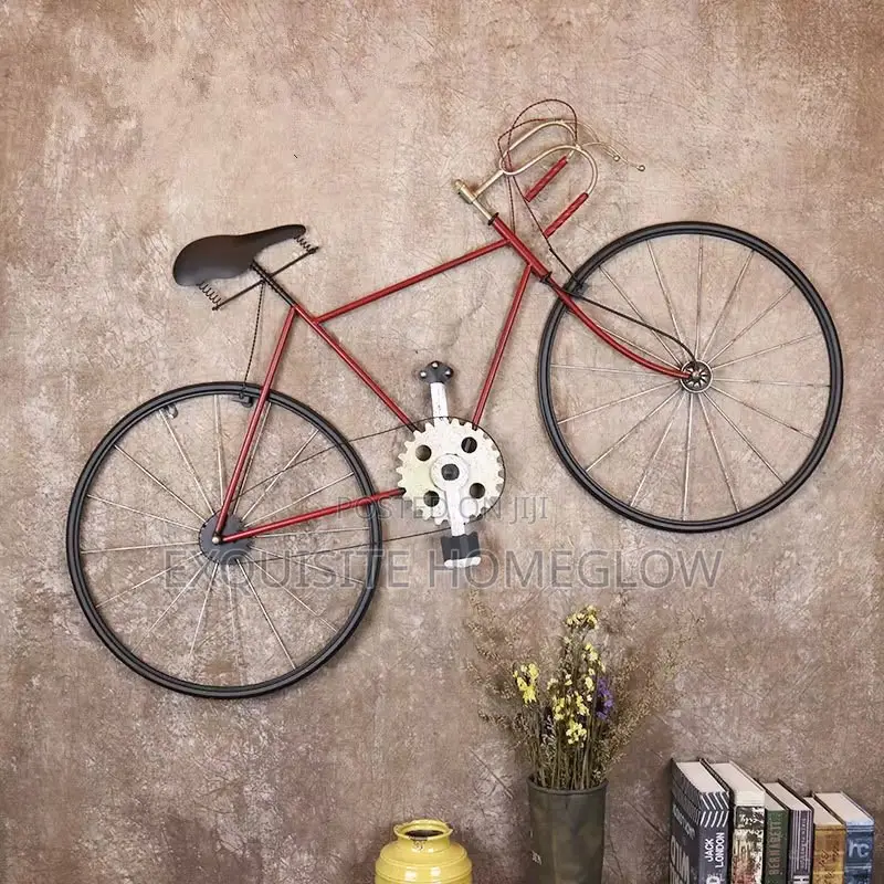 Vintage Metal Bicycle Wall Art With Added String Lights in Stock