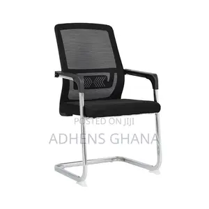 Modern Black Office Chair – Premium Mesh Back With Chrome Metal Frame