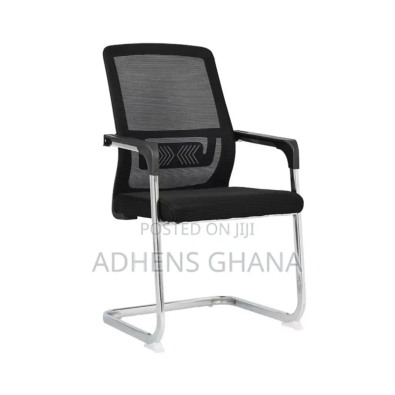 Modern Black Office Chair – Premium Mesh Back With Chrome Metal Frame