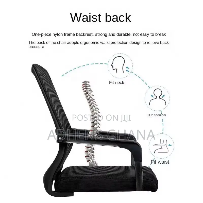 Modern Black Office Chair – Premium Mesh Back With Chrome Metal Frame