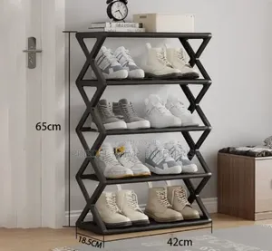 5Tier Plastic Shoe Rack - Black