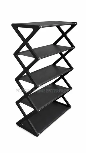 5Tier Plastic Shoe Rack - Black