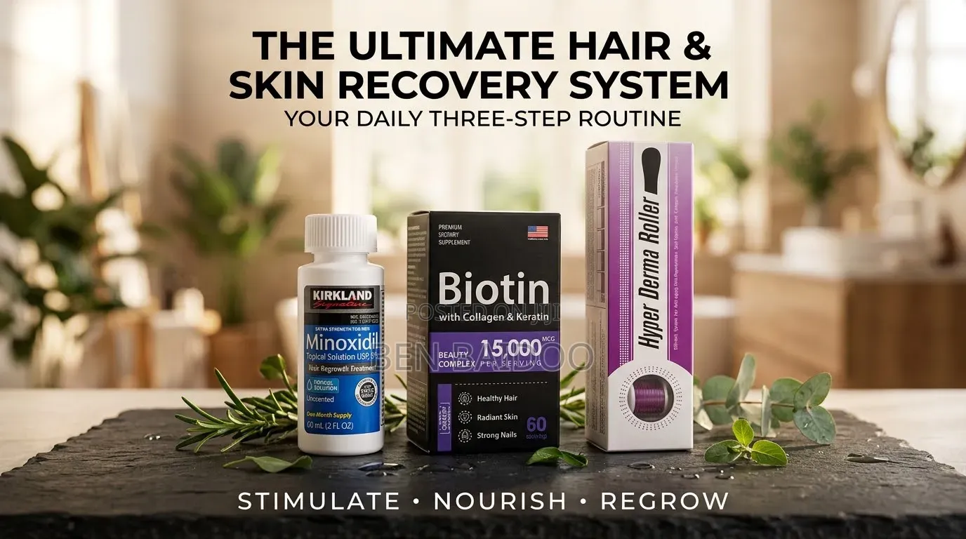 Kirkland Minoxidil, Biotin & Derma Roller (Nourish Your Hair Growth)