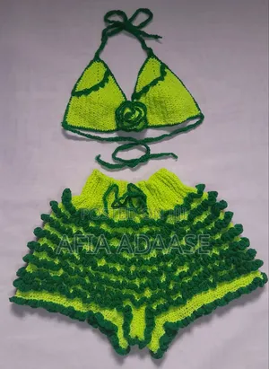 Handmade Crochet Shorts and Bra