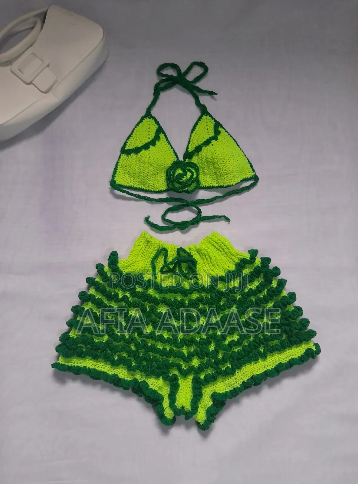 Handmade Crochet Shorts and Bra