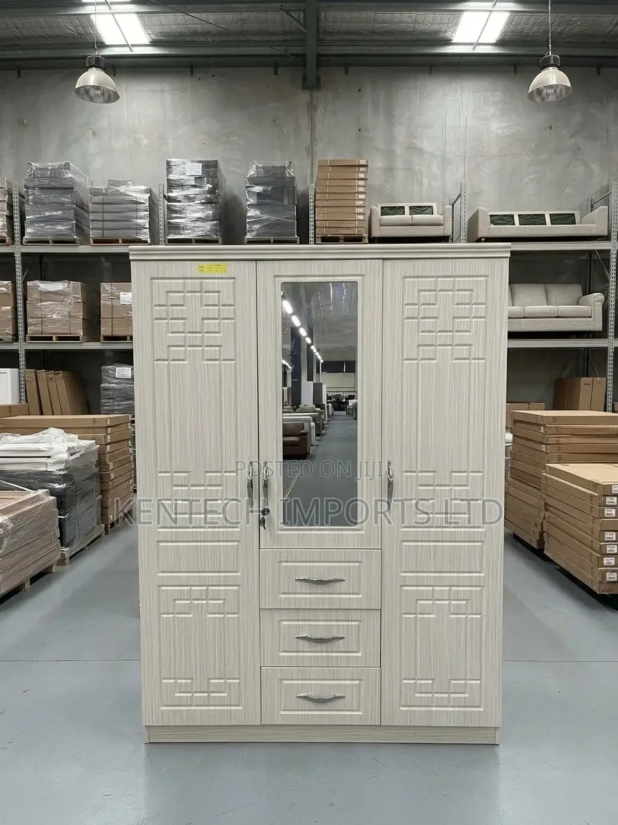 All-in-One Modern Wardrobe: Hanging Space, Mirror Drawer/ 3 Door