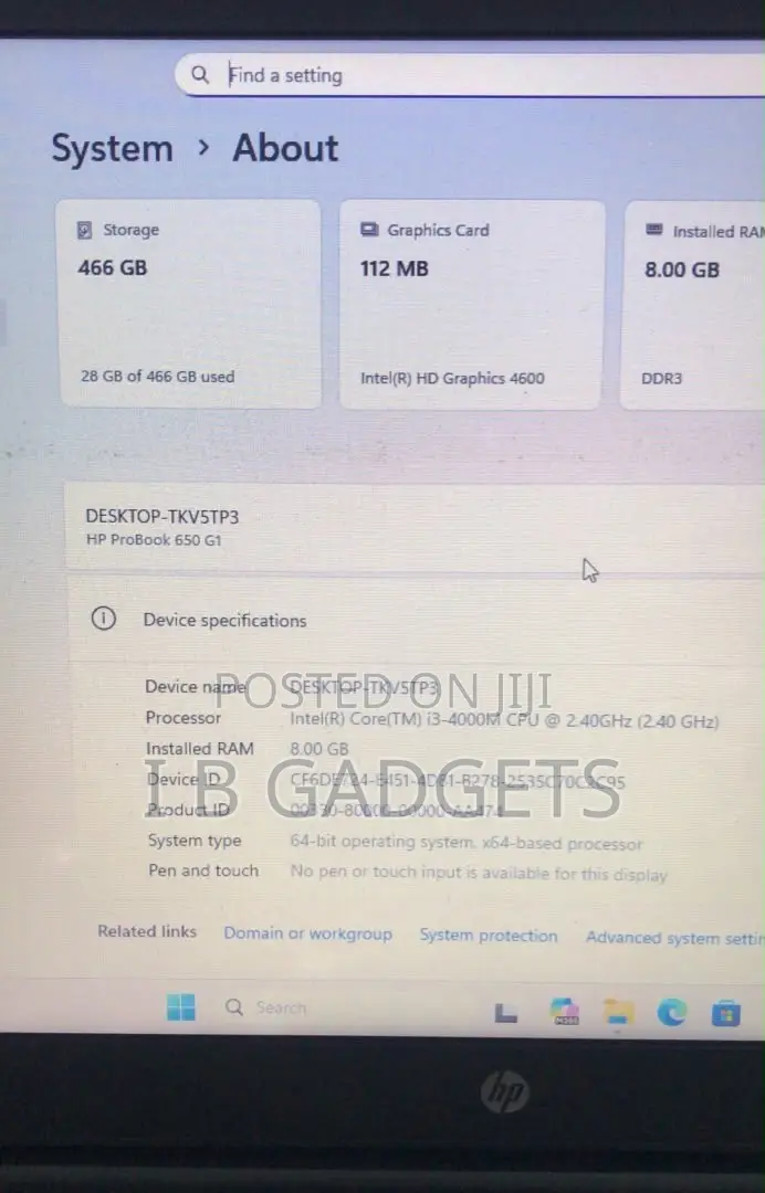Laptop HP 650 G1 8GB Intel Core i3 HDD+SSD 500GB