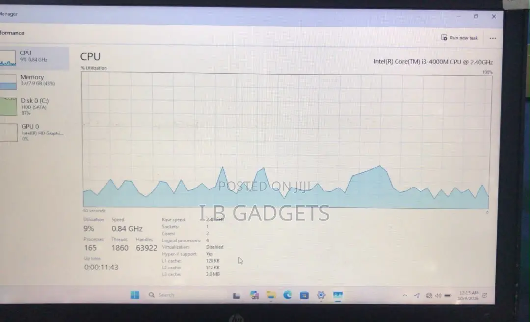 Laptop HP 650 G1 8GB Intel Core i3 HDD+SSD 500GB