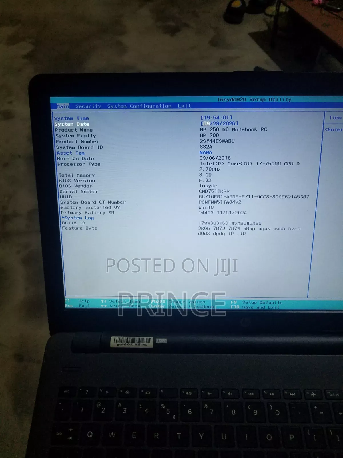 Laptop HP 250 G6 8GB Intel Core i7 SSD 500GB