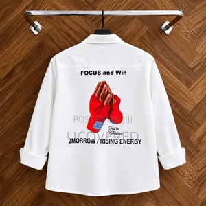 White Long-Sleeve Camp-Collar Shirt