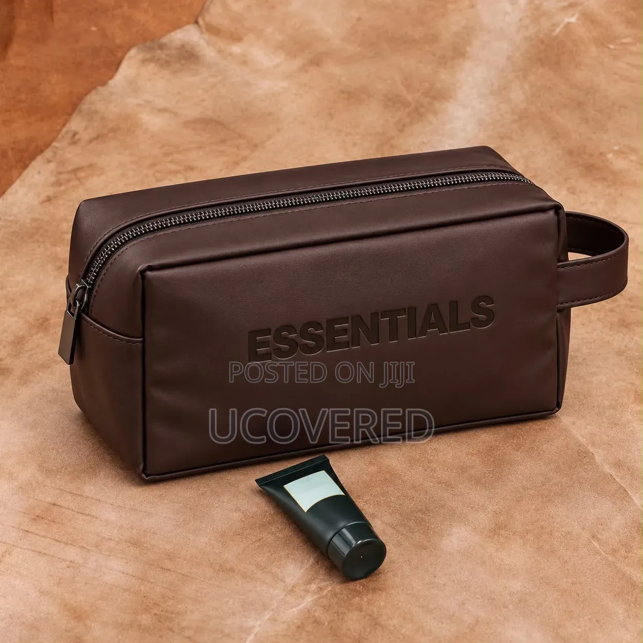 Essentials-Branded Faux-Leather Toiletry Bags