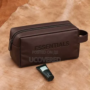 Essentials-Branded Faux-Leather Toiletry Bags