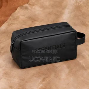 Essentials-Branded Faux-Leather Toiletry Bags