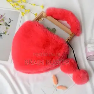 Luxury Faux Fur Heart Shaped Women Hand Bag