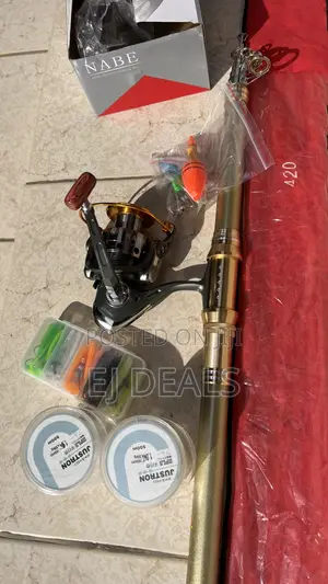 Fishing Rod Metal Rod With Metal Reel 4.2m Long for Sea Fishing