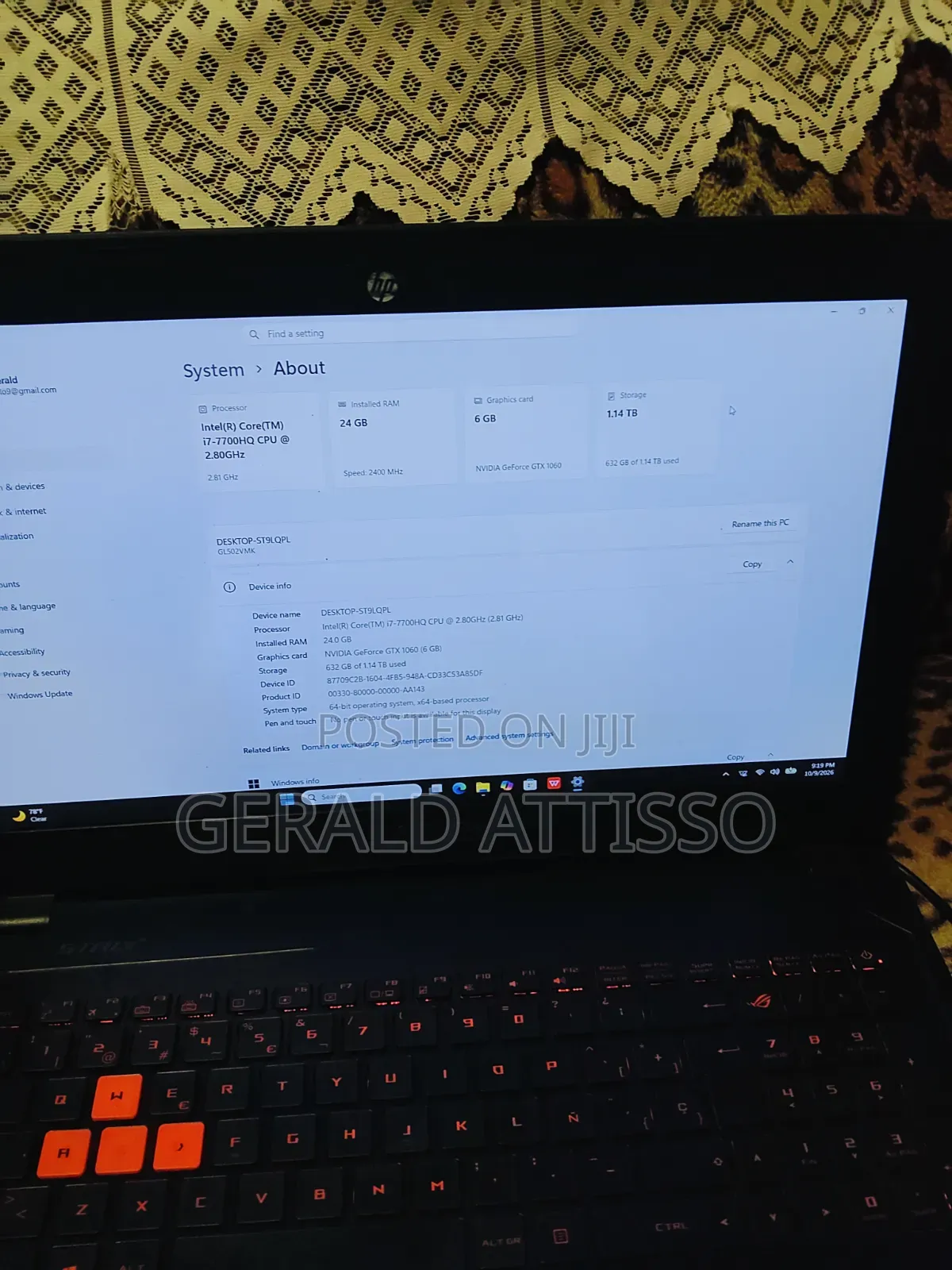 Laptop Asus GL502VT 8GB Intel Core i5 HDD+SSD 1T