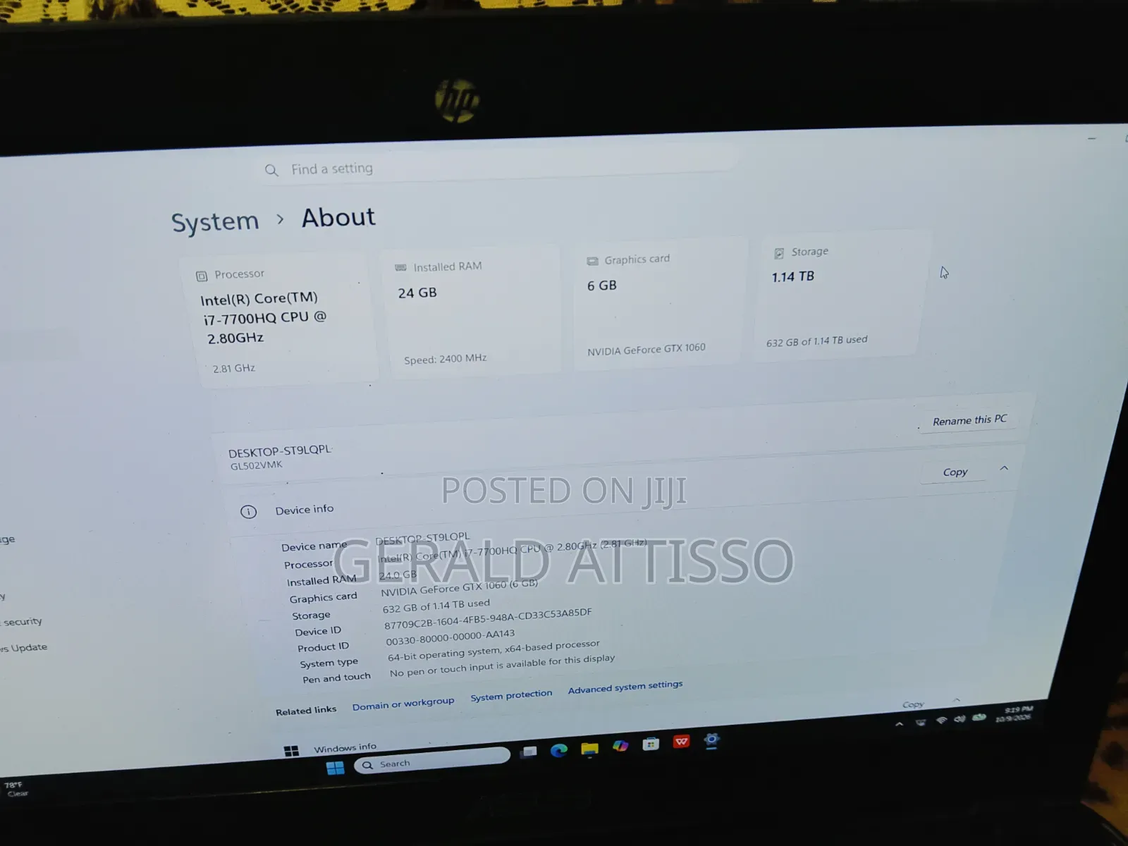 Laptop Asus GL502VT 8GB Intel Core i5 HDD+SSD 1T