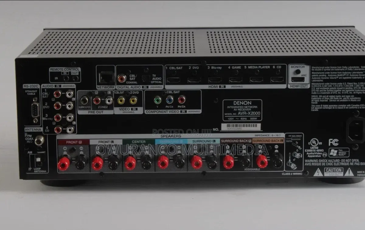 DENON AVR-X2000 7.1Ch Network AV Receiver 4K HDMI, WiFi AirPlay 500W -