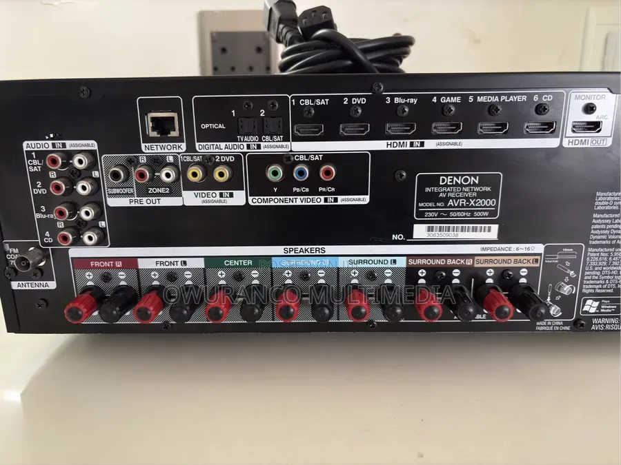 DENON AVR-X2000 7.1Ch Network AV Receiver 4K HDMI, WiFi AirPlay 500W -