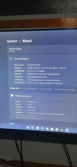 Desktop Computer Asus 8GB Intel Core i7 HDD+SSD 500GB