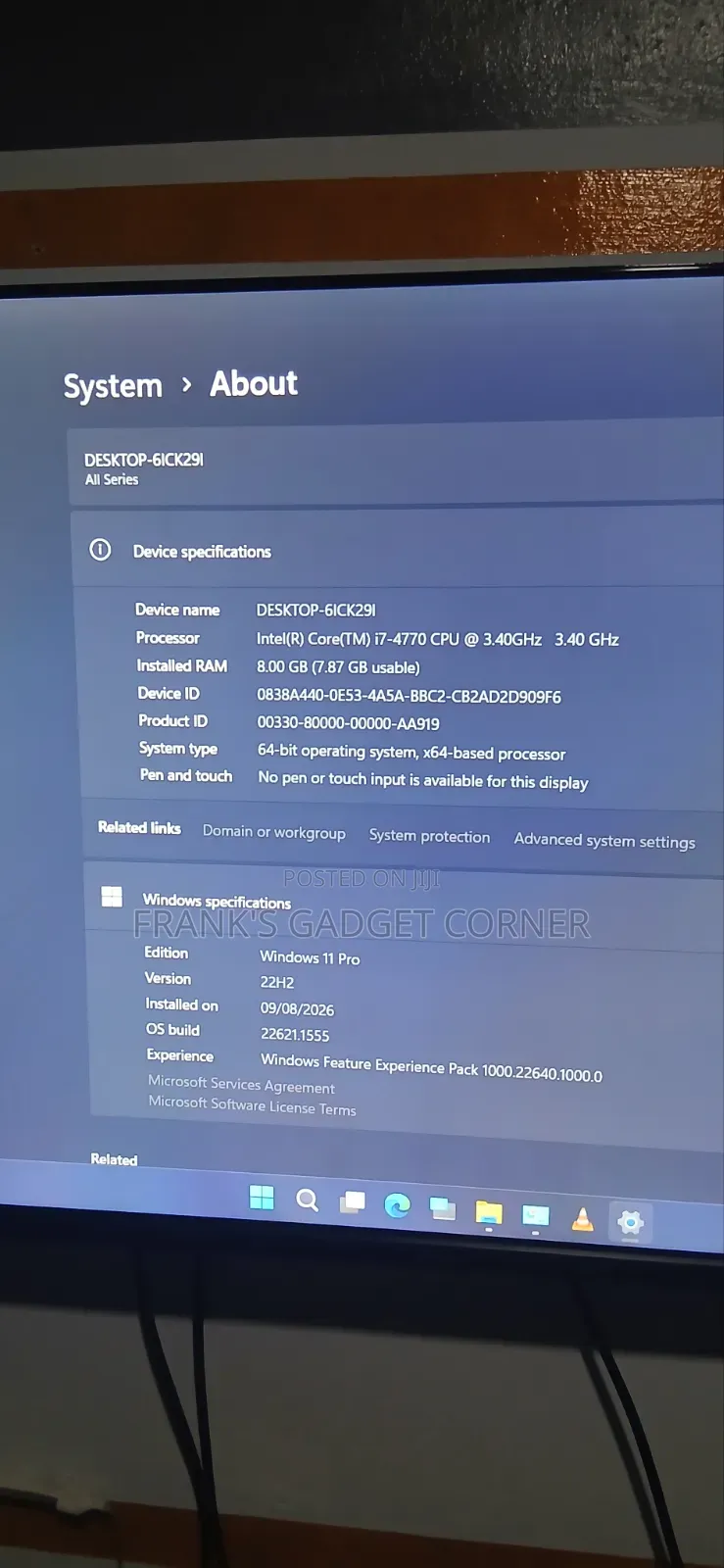 Desktop Computer Asus 8GB Intel Core i7 HDD+SSD 500GB