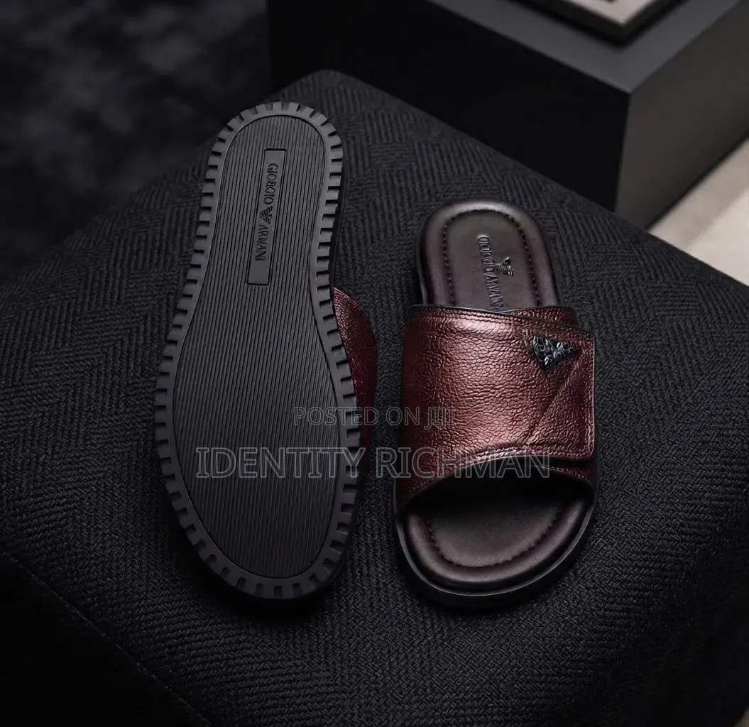 New Armani Leather Slippers