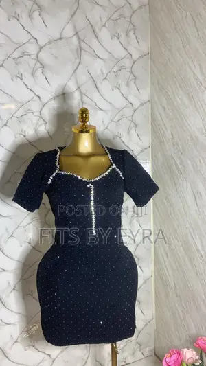 Pretty Black Dress With Pearls