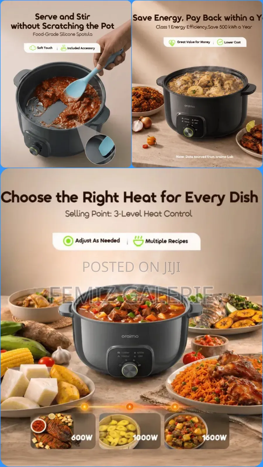 Oraimo MultiPot S1 Lite 6L Electric Cooking Pot With Steamer