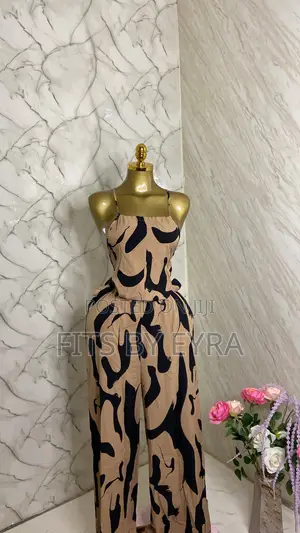 Brown and Black Long Jumpsuit