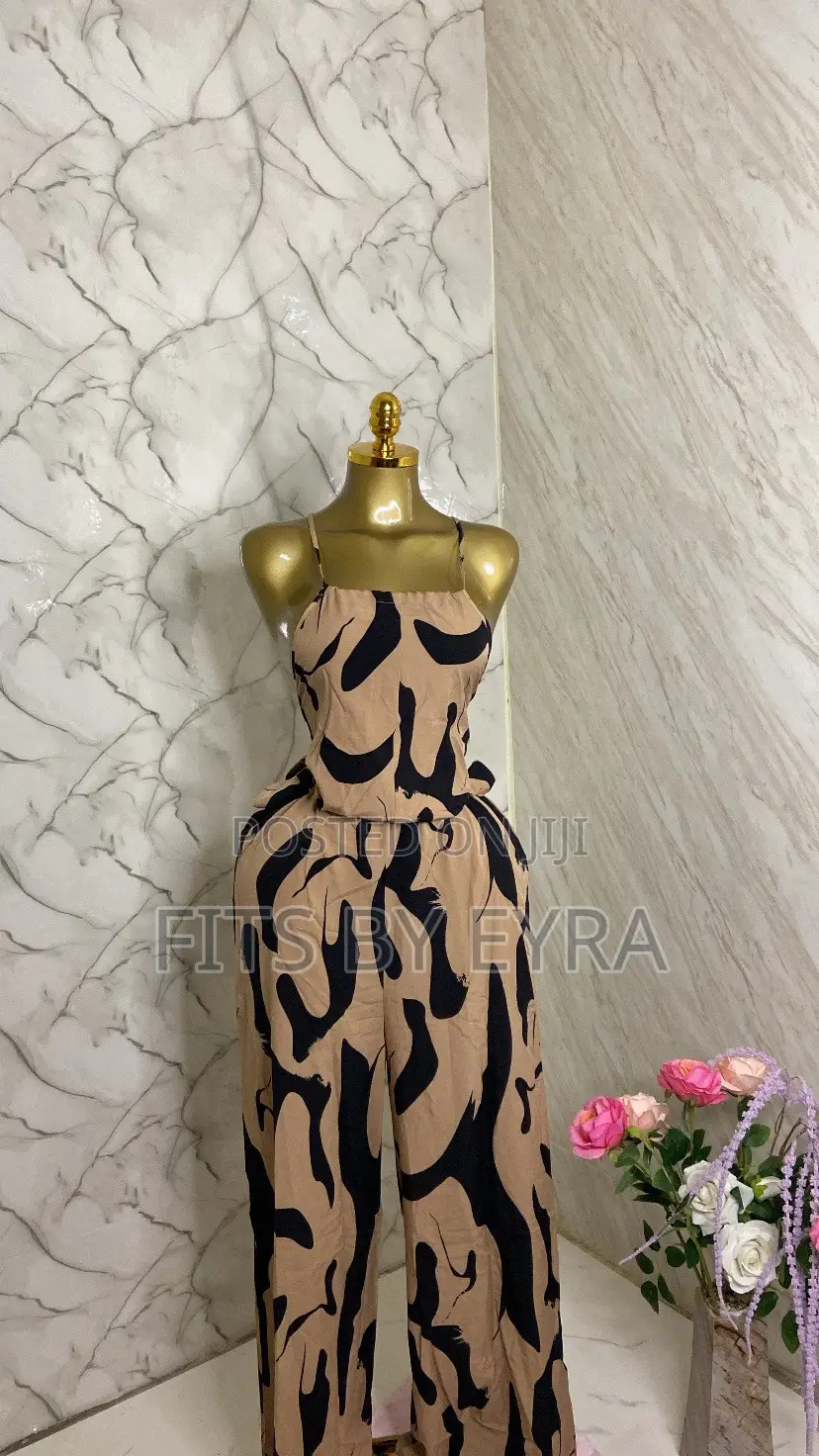 Brown and Black Long Jumpsuit