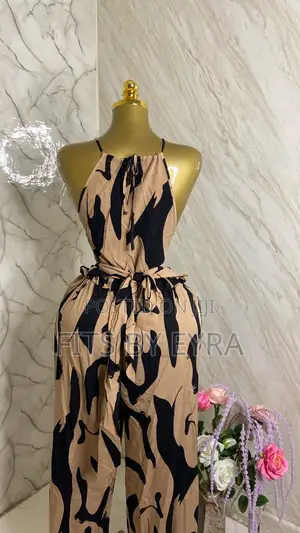 Brown and Black Long Jumpsuit