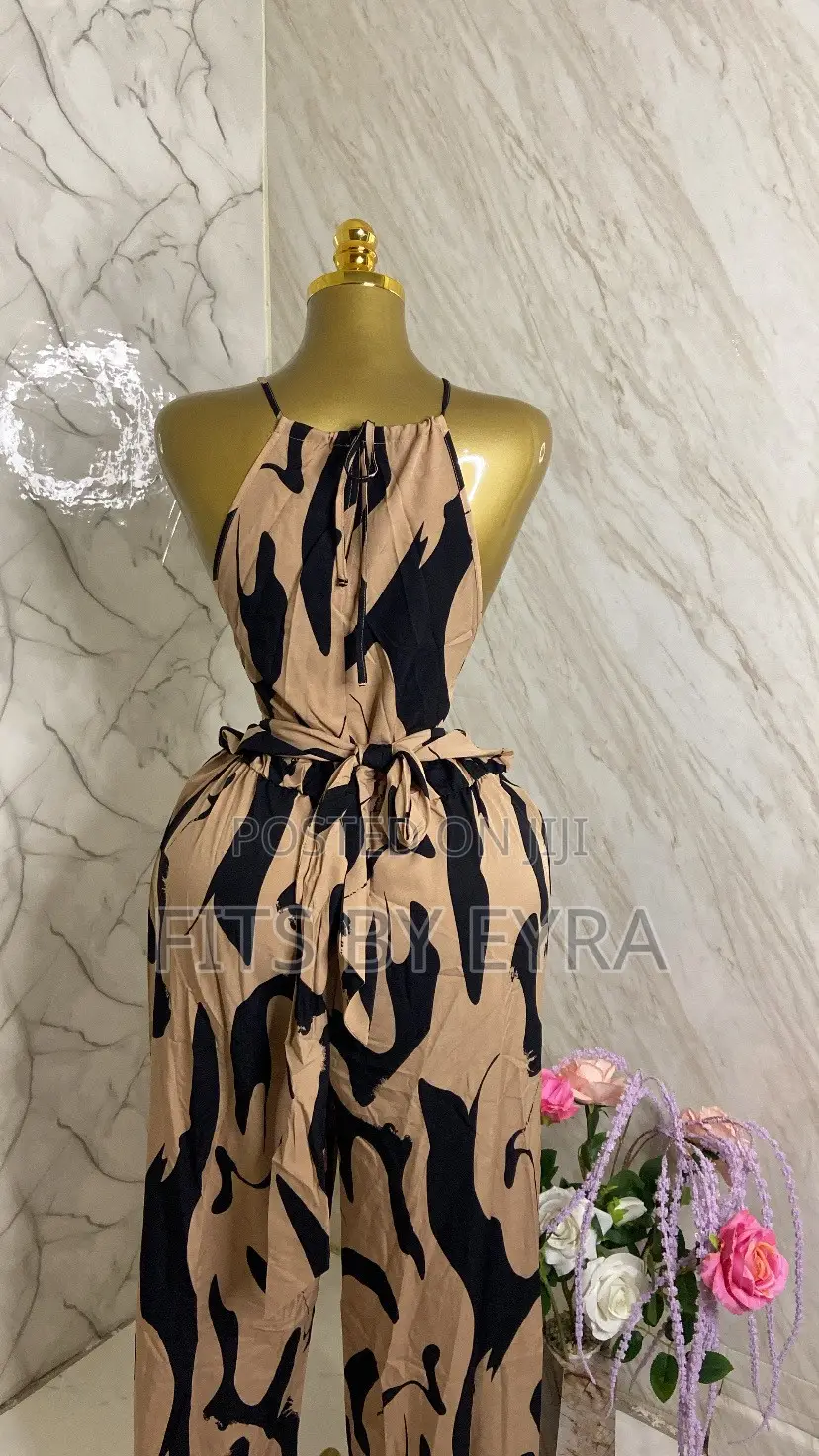 Brown and Black Long Jumpsuit