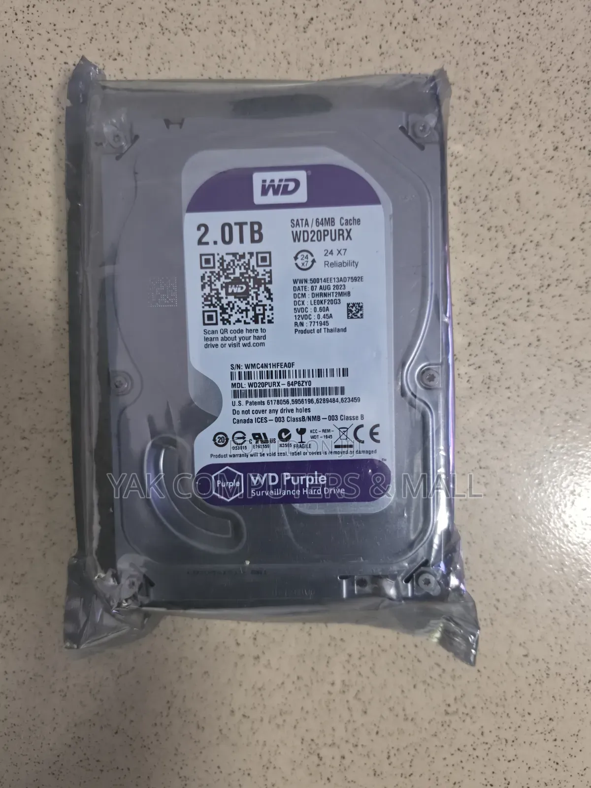 2tb Wd Purple Suveilance HDD for CCTV and Desktop