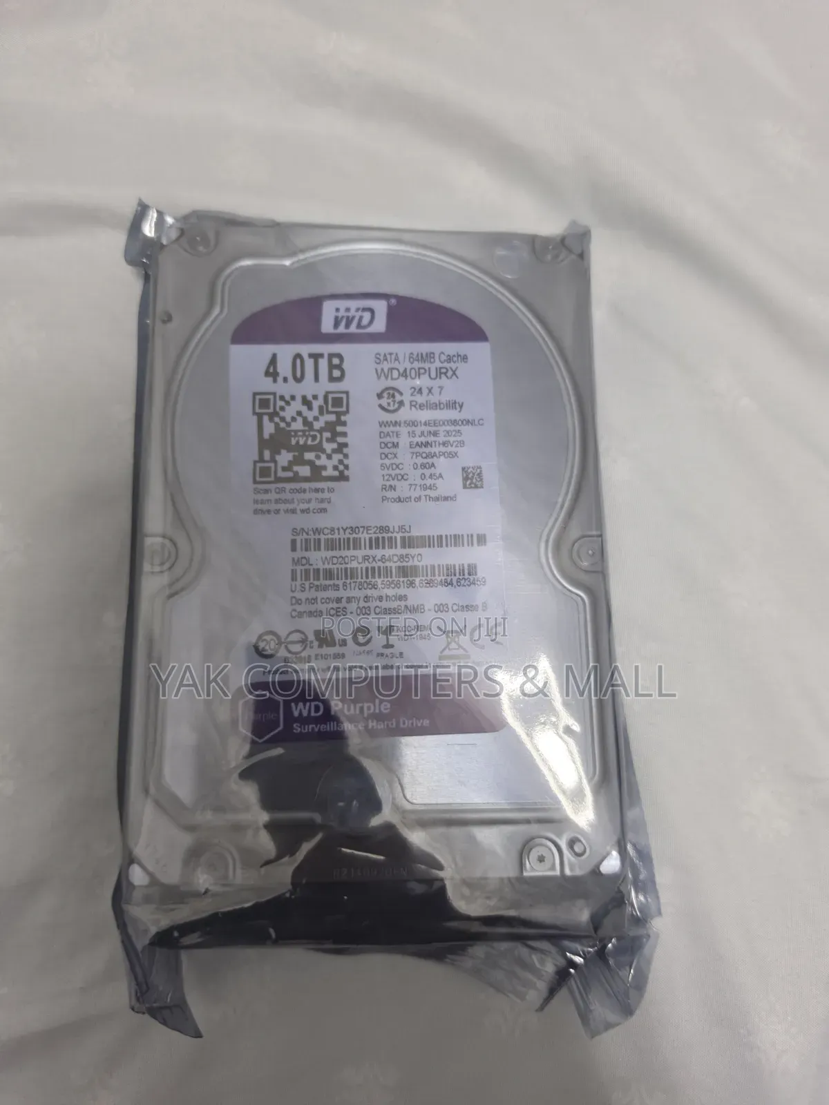 4tb Wd Purple HDD for CCTV and Desktop