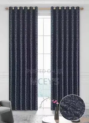 Gray Curtains With Design