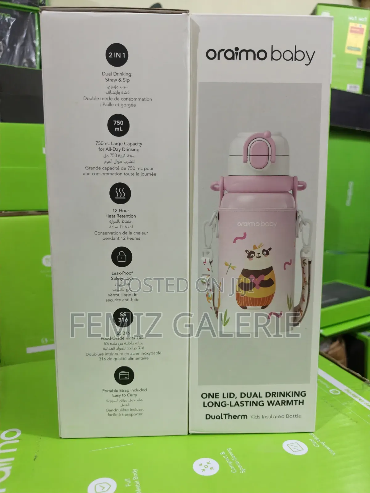 Oraimo DualTherm 750ML Insulated Water Bottle for Babies and Toddlers