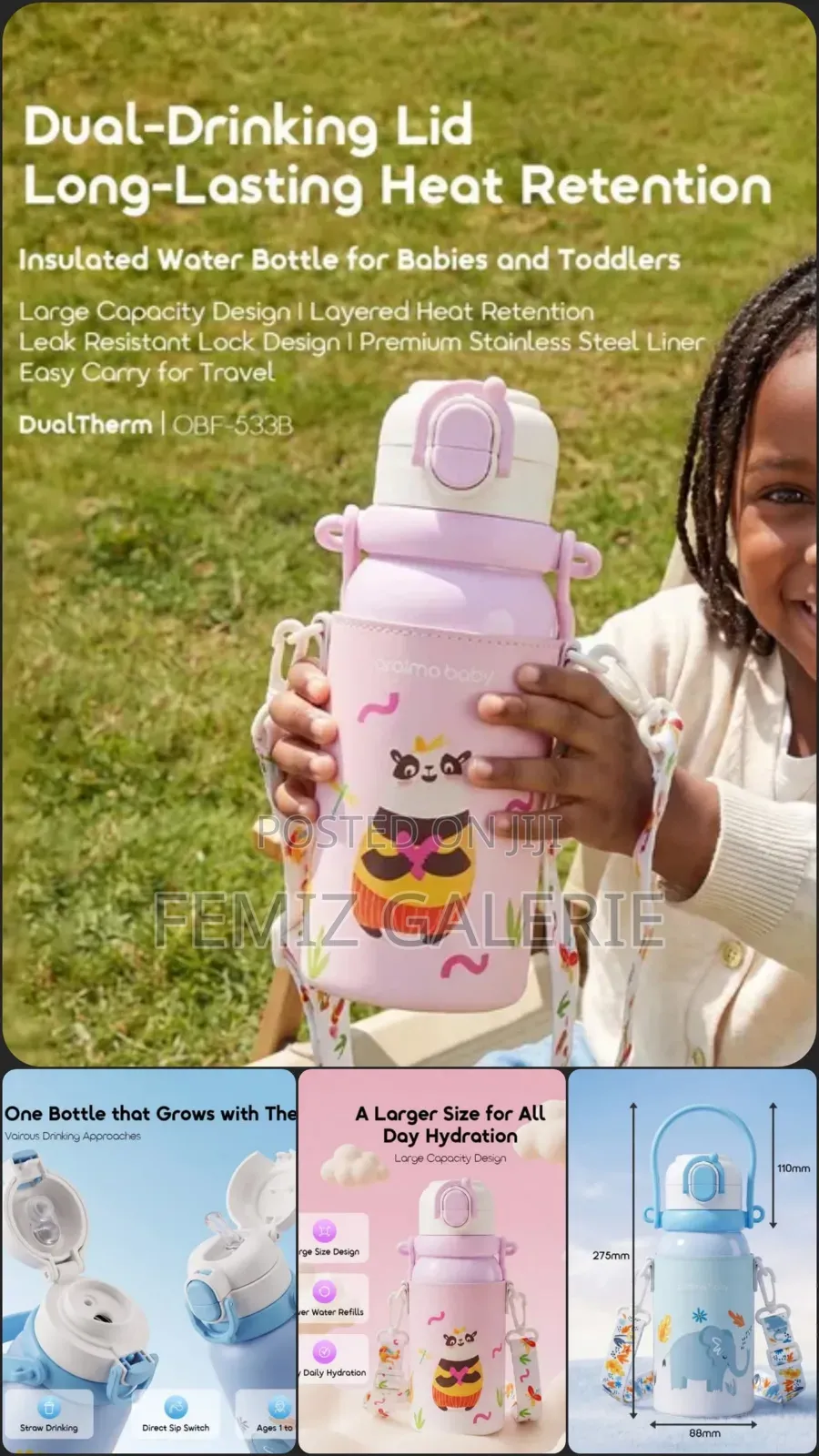 Oraimo DualTherm 750ML Insulated Water Bottle for Babies and Toddlers