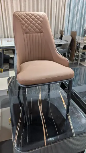 Tan High-Back Dining Chair