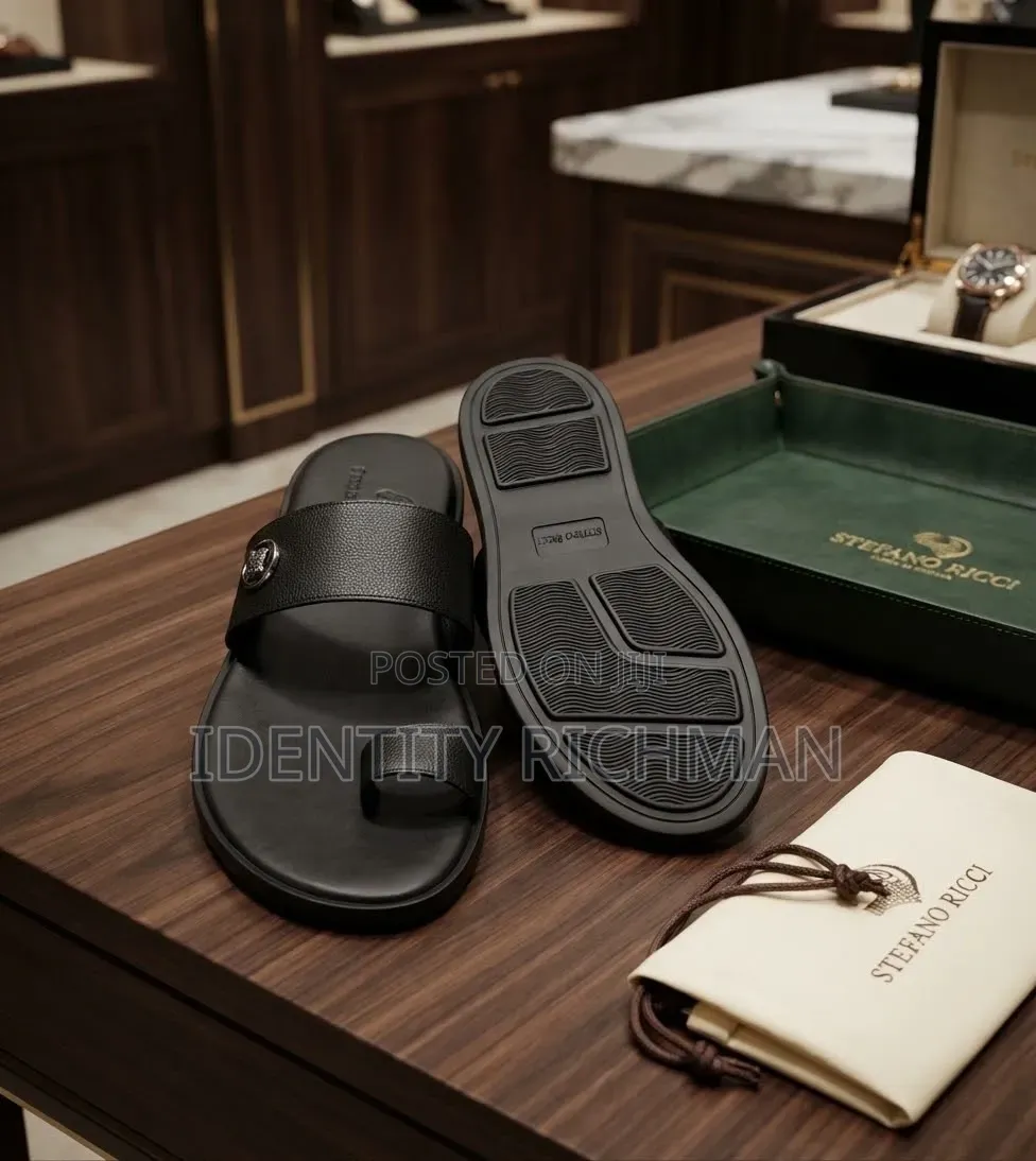 Black Leather Slippers Available