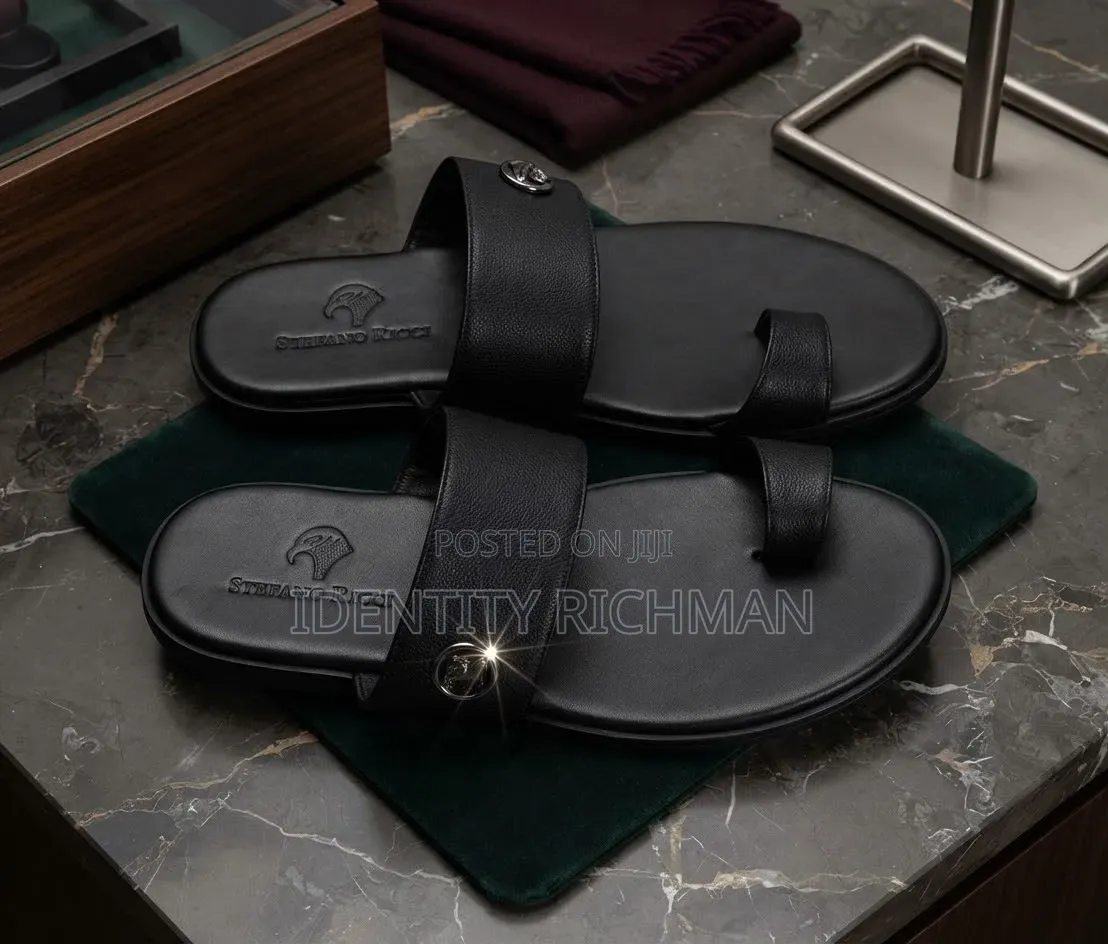 Black Leather Slippers Available