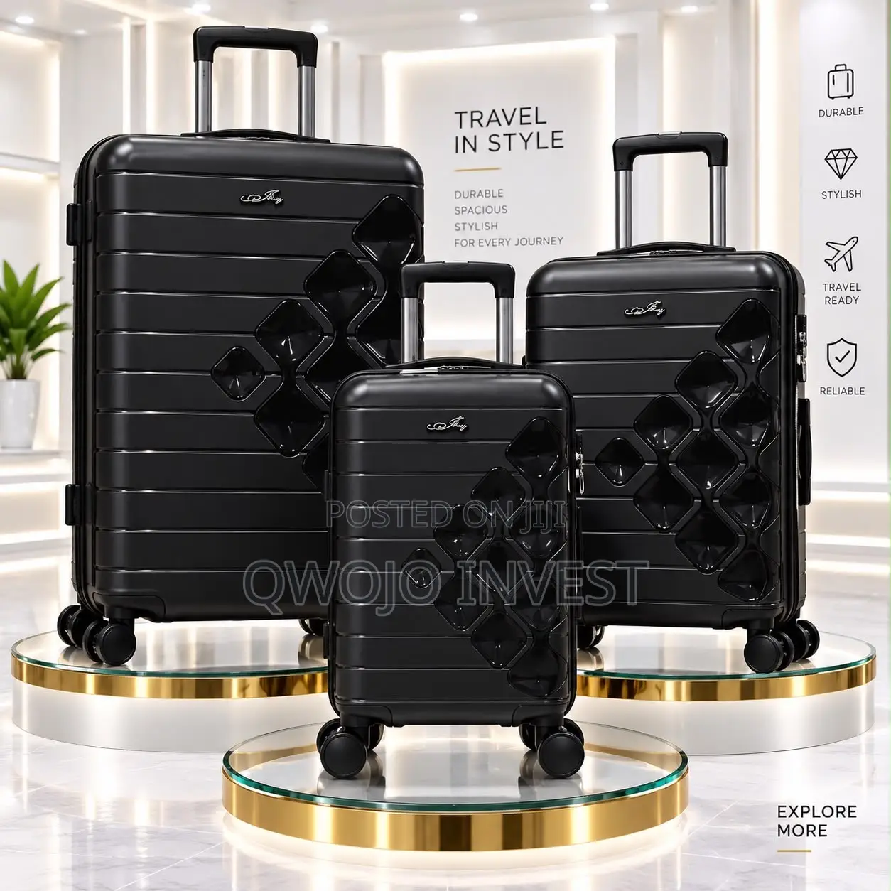 Quality 3Pcs Trolley Travelling Bags