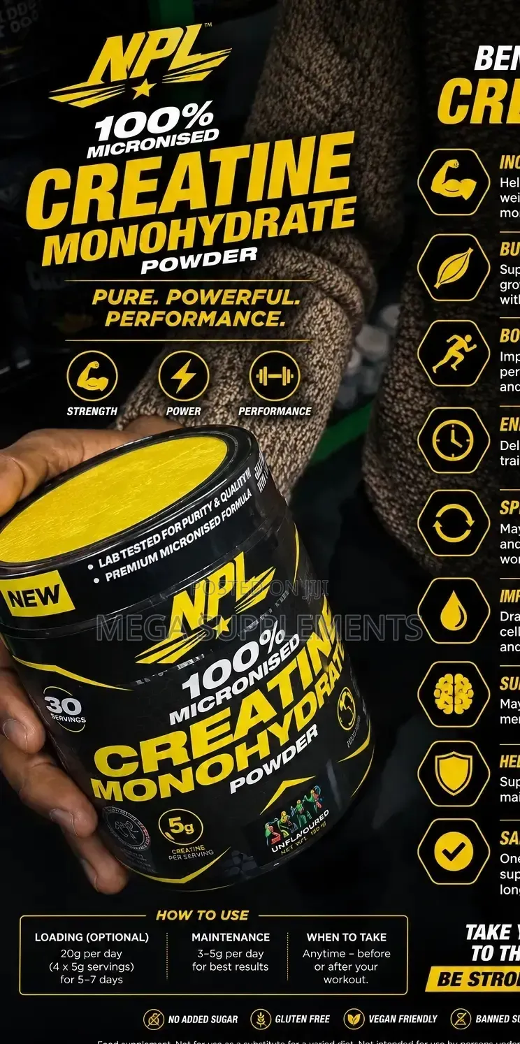 NPL Micronized Creatine Monohydrate :30 Servings 60 Servin