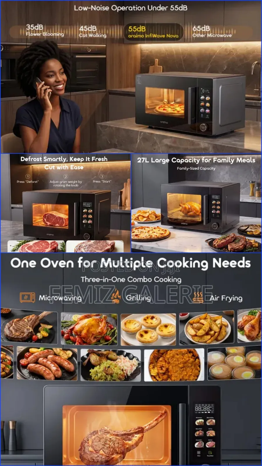 Oraimo InfiWave Nova 3in1 27L Microwave-Air Fryer-Oven Touch Control
