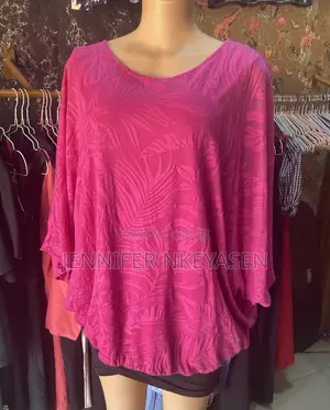 Pink Free Size Batwing Blouse - Bright Pink Top - Church Top -
