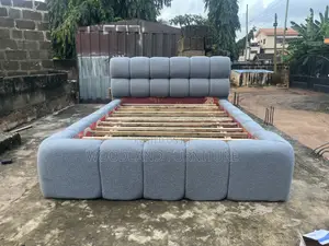 Luxury Blue Bouclé Bed Frame by Woodland