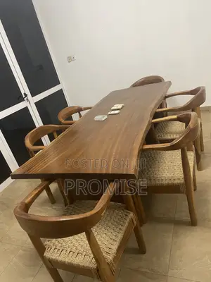 Elegant Wooden Dining Table Set With 6 Chairs
