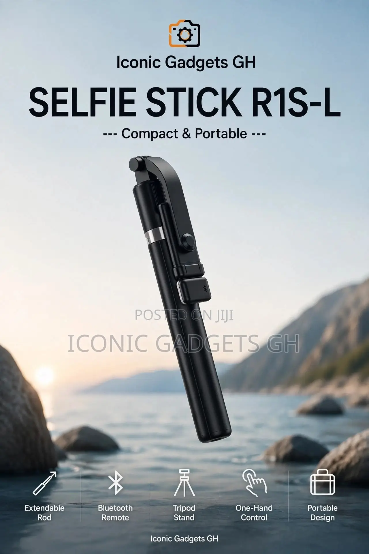 Extendable Selfie Stick Tripod With Bluetooth Remote