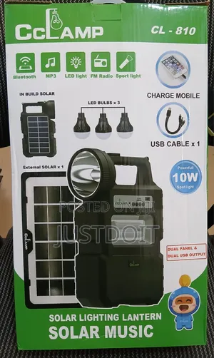 CClamp Solar Rechargeable Light With Radio, Lamp and Bluetooth