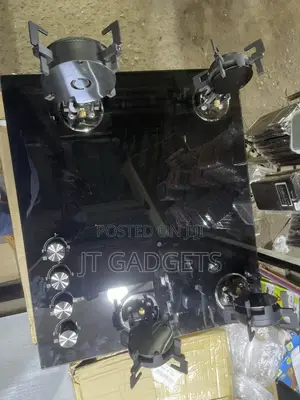 4-Burner Built-in Gas Hob – Tempered Black Glass, Brand New!