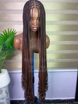 Braided Wig Cap With a Curly Tip